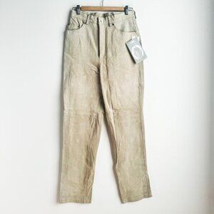 Nuage Light Beige Suede Straight Leg Jeans Pants 12 NWT